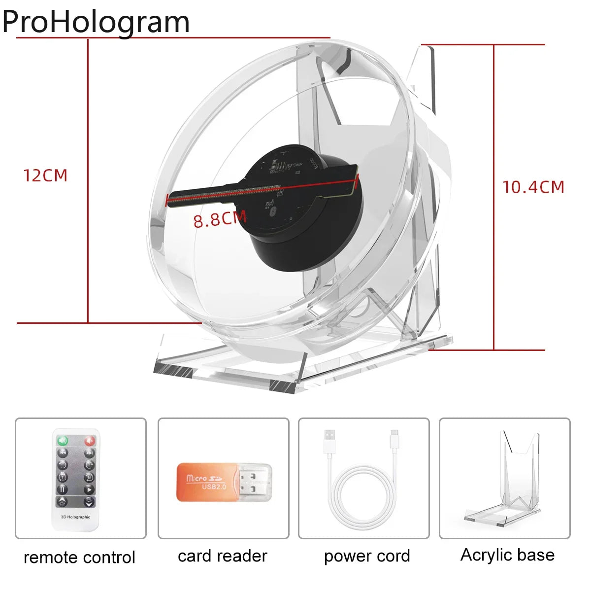 HoloVibe Mini 3D Fan Projector - Holographic Display